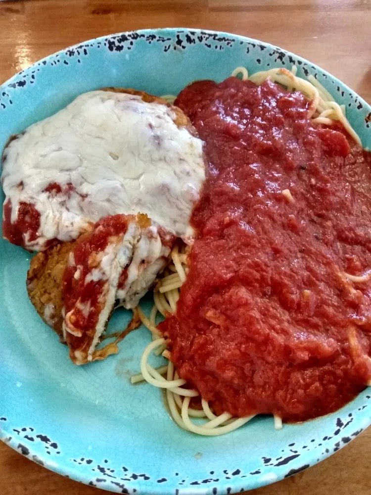 Chicken Parmesan and Spaghetti