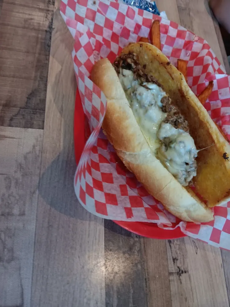 Philly Cheese Steak with Sweet Potato Fries